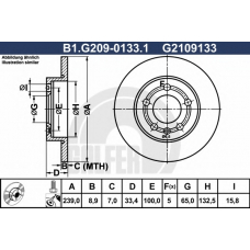 B1.G209-0133.1 GALFER Тормозной диск