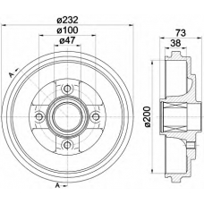 8DT 355 300-691 HELLA Тормозной барабан