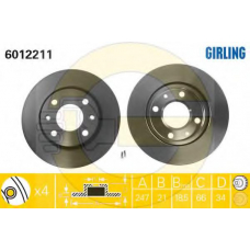 6410242 GIRLING Комплект тормозов, дисковый тормозной механизм