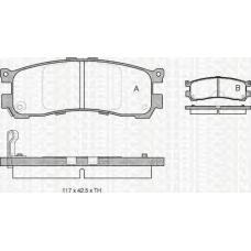 8110 50008 TRIDON Brake pads - rear