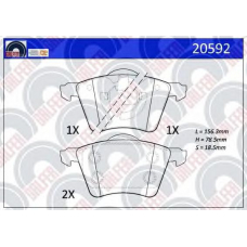 20592 GALFER Комплект тормозных колодок, дисковый тормоз