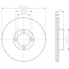 8DD 355 102-101 HELLA PAGID Тормозной диск