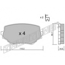 258.0 TRUSTING Комплект тормозных колодок, дисковый тормоз