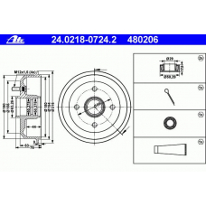 24.0218-0724.2 ATE Тормозной барабан