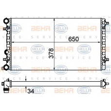 8MK 376 901-091 HELLA Радиатор, охлаждение двигателя