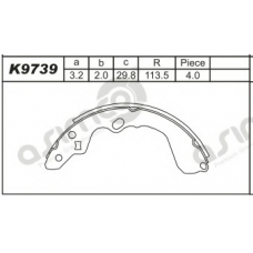 K9739 ASIMCO Комплект тормозных колодок