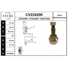 CV22420K EAI Шарнирный комплект, приводной вал