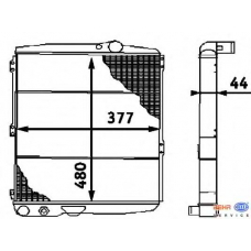 8MK 376 714-711 HELLA Радиатор, охлаждение двигателя