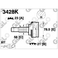 3428K GLO Шарнирный комплект, приводной вал