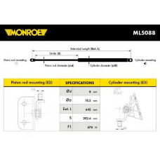 ML5088 MONROE Газовая пружина, крышка багажник