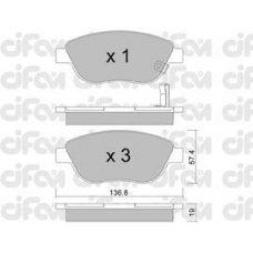 822-322-2 CIFAM Комплект тормозных колодок, дисковый тормоз