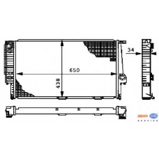 8MK 376 712-381 HELLA Радиатор, охлаждение двигателя