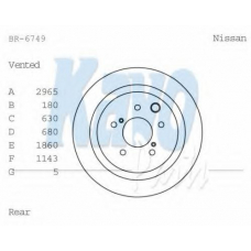 BR-6749 KAVO PARTS Тормозной диск