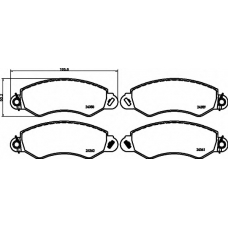 8DB 355 012-431 HELLA Комплект тормозных колодок, дисковый тормоз