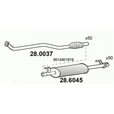 28.6045 ASSO Средний глушитель выхлопных газов
