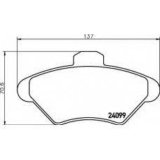 8DB 355 013-011 HELLA Комплект тормозных колодок, дисковый тормоз