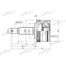 PCV3036 PATRON Шарнирный комплект, приводной вал