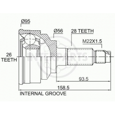 OJ-0483 InterParts Шарнирный комплект, приводной вал