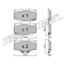 131.0 TRUSTING Комплект тормозных колодок, дисковый тормоз