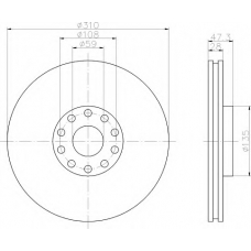 8DD 355 106-581 HELLA Тормозной диск