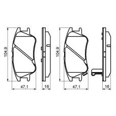 0 986 494 155 BOSCH Комплект тормозных колодок, дисковый тормоз