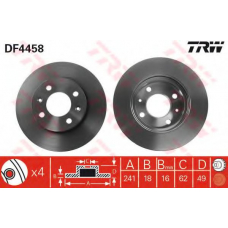 DF4458 TRW Тормозной диск
