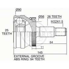 OJ-1657 InterParts Шарнирный комплект, приводной вал