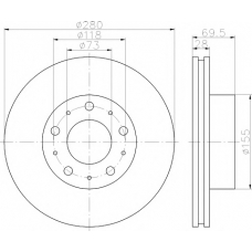 8DD 355 113-691 HELLA PAGID Тормозной диск