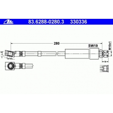 83.6288-0280.3 ATE Тормозной шланг