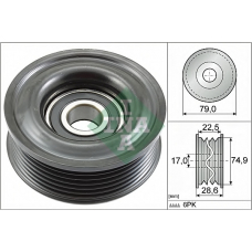 532 0721 10 INA Паразитный / ведущий ролик, поликлиновой ремень