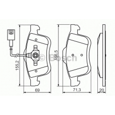 0 986 494 453 BOSCH Комплект тормозных колодок, дисковый тормоз