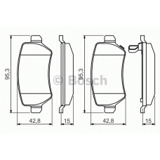 0 986 495 218 BOSCH Комплект тормозных колодок, дисковый тормоз