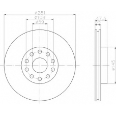 8DD 355 106-291 HELLA Тормозной диск