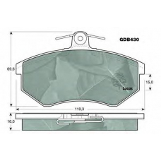 GDB430 TRW Комплект тормозных колодок, дисковый тормоз