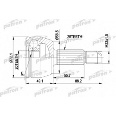 PCV1283 PATRON Шарнирный комплект, приводной вал