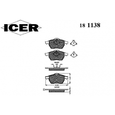 181138 ICER Комплект тормозных колодок, дисковый тормоз