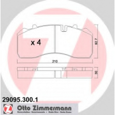 29095.300.1 ZIMMERMANN Комплект тормозных колодок, дисковый тормоз