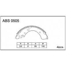 ABS0505 Allied Nippon Колодки барабанные