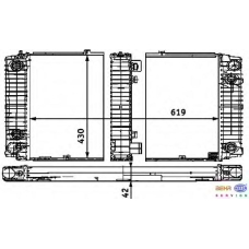 8MK 376 710-411 HELLA Радиатор, охлаждение двигателя