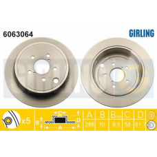 6063064 GIRLING Тормозной диск