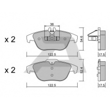 BPMB-2002 AISIN Комплект тормозных колодок, дисковый тормоз