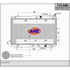 115.046 AHE Радиатор, охлаждение двигателя