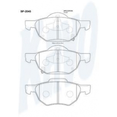 BP-2045 KAVO PARTS Комплект тормозных колодок, дисковый тормоз