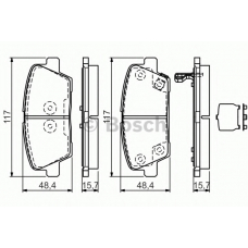 0 986 TB3 189 BOSCH Комплект тормозных колодок, дисковый тормоз