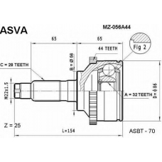 MZ-056A44 ASVA Шарнирный комплект, приводной вал