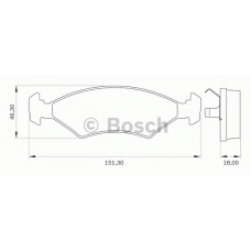 0 986 BB0 260 BOSCH Комплект тормозных колодок, дисковый тормоз