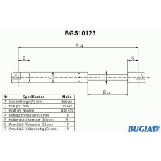 BGS10123 BUGIAD Газовая пружина, крышка багажник