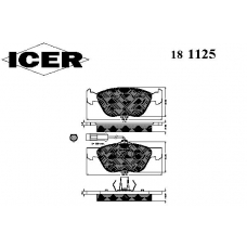 181125 ICER Комплект тормозных колодок, дисковый тормоз