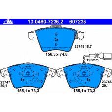 13.0460-7236.2 ATE Комплект тормозных колодок, дисковый тормоз