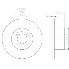 8DD 355 100-161 HELLA PAGID Тормозной диск